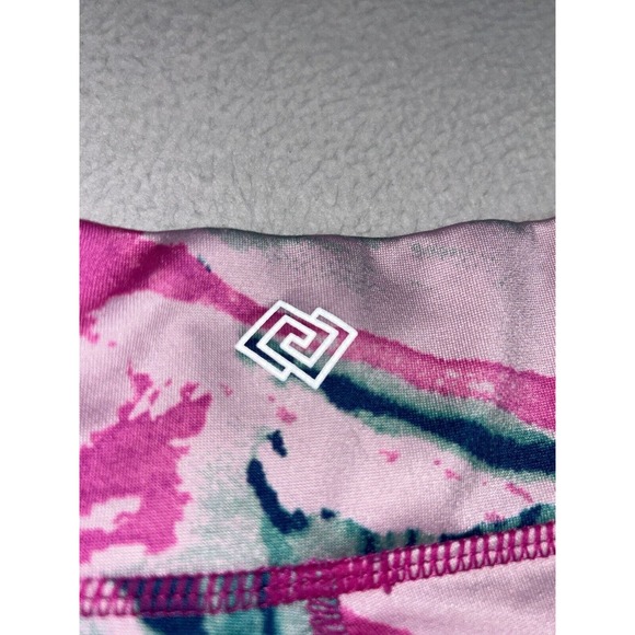 Zelos Leggings pink green pattern excellent condition super soft size Large - Picture 7 of 7